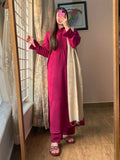 3 PIECE – SILK KARANDI DARK BURGUNDY DRESS