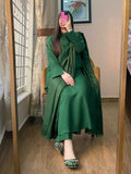 3 PIECE – SILK KARANDI MYRTLE GREEN DRESS