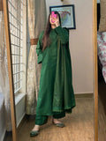 3 PIECE – SILK KARANDI MYRTLE GREEN DRESS