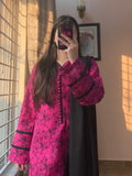 3 Piece - Khaddar Printed Pink Floral Dress