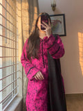 3 Piece - Khaddar Printed Pink Floral Dress