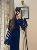 Velvet Navy Blue Dress with Shawl