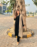 Velvet Black Dress with Shawl