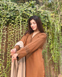 3 Piece - Slub Khaddar Bronze Brown Dress